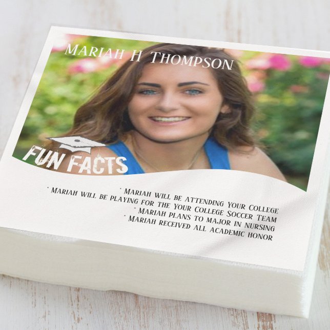 Serviette En Papier Photo Graduation Party Fun Faits personnalisés (Créateur téléchargé)