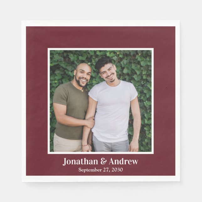 Serviette En Papier Photo Mariage LGBTQ (Devant)