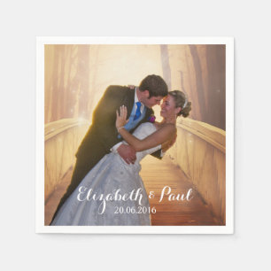Serviette En Papier Photo mariage personnalisée