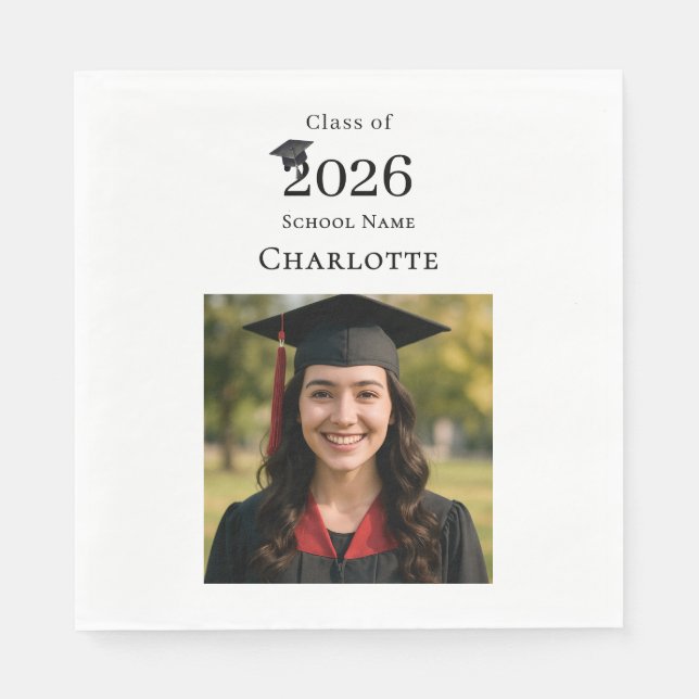 Serviette En Papier Photo modern Graduation Party luncheon (Devant)