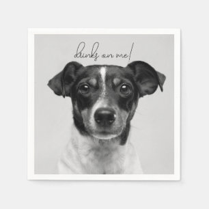 Serviette En Papier Photo Moderne Élégant Remerciment Chien Animal de 
