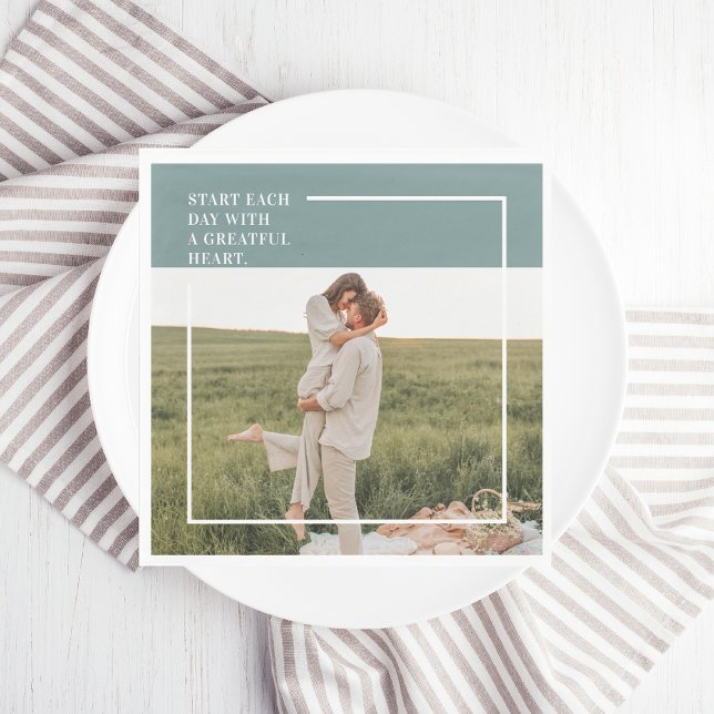 Serviette En Papier Photo moderne Green Famille Jolie Cadeau (Créateur téléchargé)