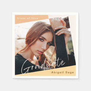 Serviette En Papier Photo Moderne Moderne Graduation Naturelle
