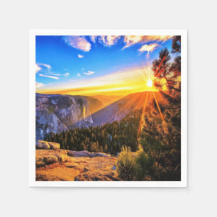 Serviette En Papier Photo Mountain Sunrise
