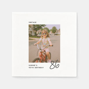 Serviette En Papier Photo personnalisé d'anniversaire vintage pour tou