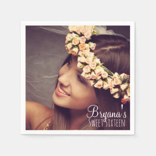 Serviette En Papier Photo personnalisé sur mesure Party Sweet 16