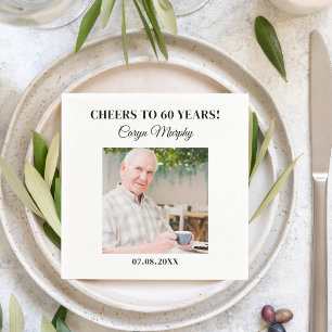 Serviette En Papier Photo personnalisée 30e 40e 50e 60e 70 Anniversair