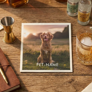Serviette En Papier Photo personnalisée avec le nom de votre chien