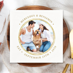 Serviette En Papier Photo personnalisée Elegant Gold Mariage personnal