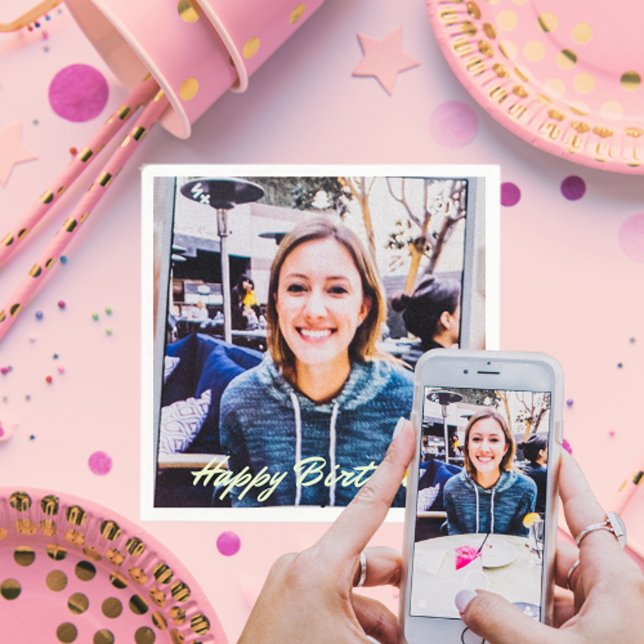 Serviette En Papier Photo personnalisée Logo Art Slogan Standard Cockt (Créateur téléchargé)