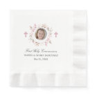 Photo personnalisée Première communion rose floral