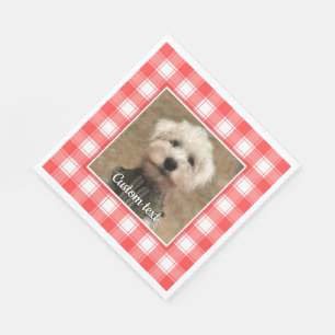 Serviette En Papier Photo personnalisée Rouge et blanc Pays Agritouris