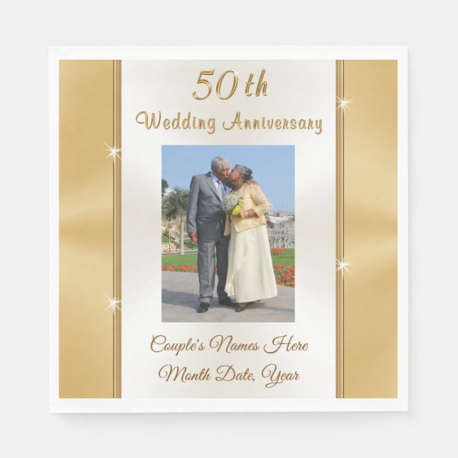 Serviette En Papier Photo Personnaliser les serviettes du 50e annivers (Devant)
