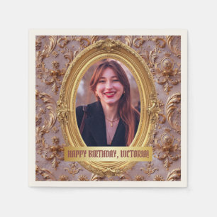 Serviette En Papier Photo Rococo Soft Renaissance Gold Anniversaire