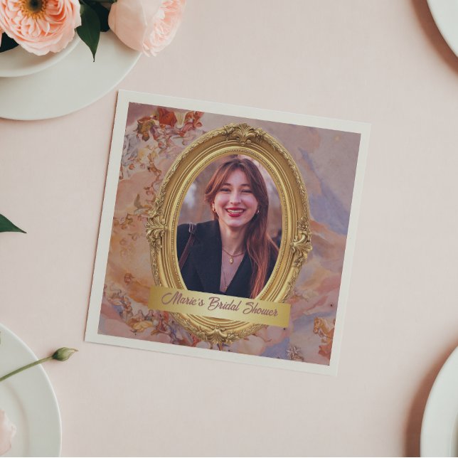 Serviette En Papier Photo Rococo Soft Renaissance Gold Fête des mariée (Créateur téléchargé)