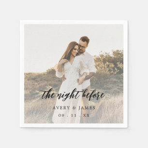 Serviette En Papier Photo Rustique La Nuit Avant Le Dîner De La Répéti