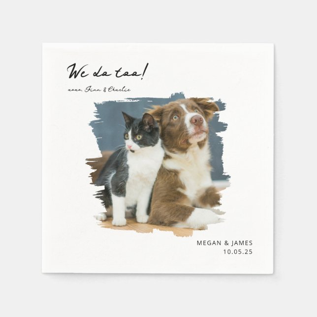 Serviette En Papier Photo unique que nous faisons trop Pet Chat Chien  (Devant)