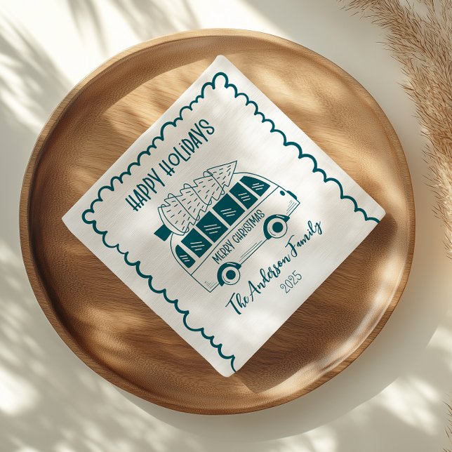 Serviette En Papier Photo Whimsical Quirky Doodle Holiday (Créateur téléchargé)