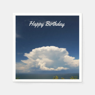 Serviette En Papier Photo White Puffy Cloud