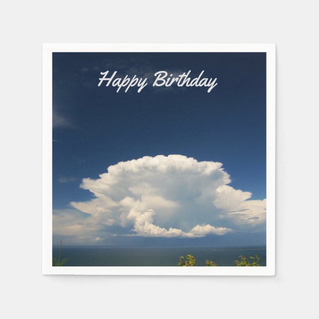 Serviette En Papier Photo White Puffy Cloud (Devant)