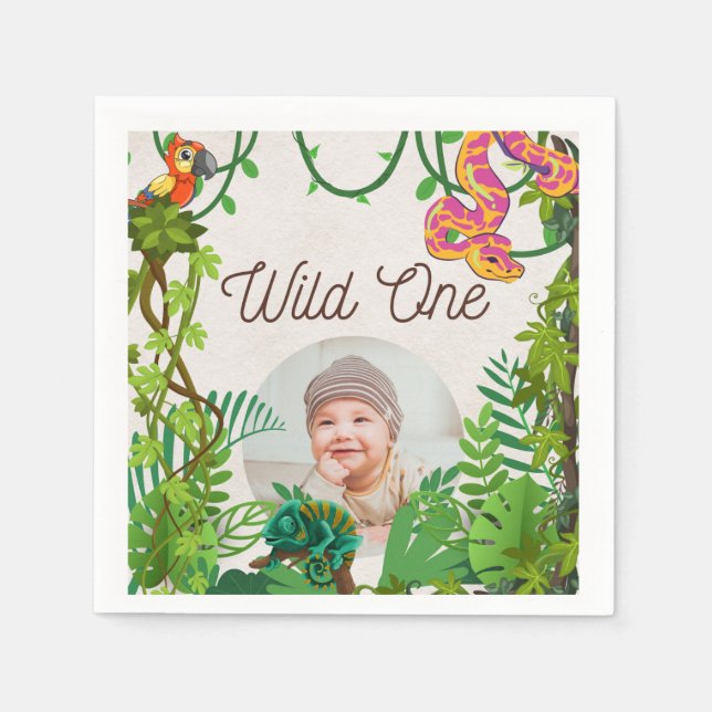 Serviette En Papier Photo Wild One Birthday Napkin (Devant)