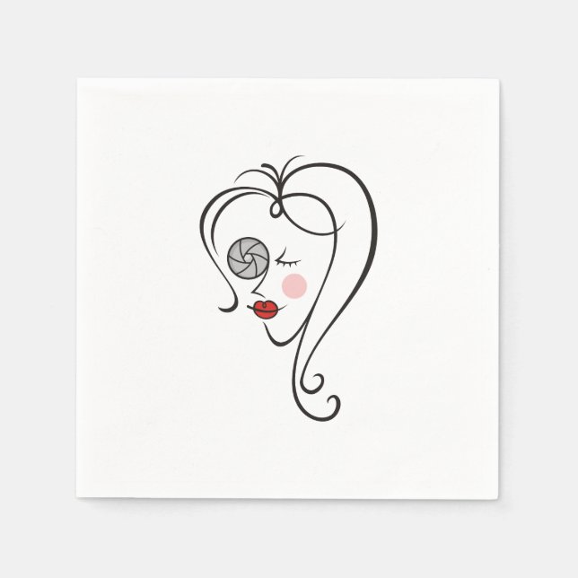 Serviette En Papier Photographe féminine (Devant)