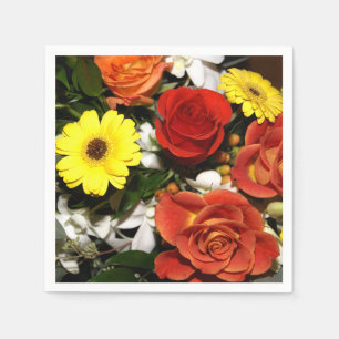 Serviette En Papier Photographie de bouquet de fleurs coloré