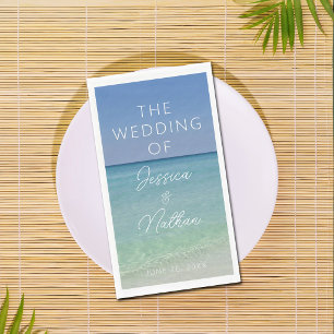 Serviette En Papier Photographie de plage personnalisée pour mariage