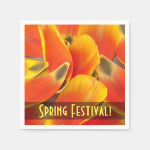 Serviette En Papier Photographie orange vibrante de pétales de tulipe