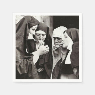 Serviette En Papier Photographie vintage de nonnes fumant