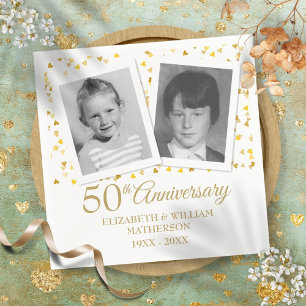 Serviette En Papier Photos d'enfance pour les 50 ans de mariage