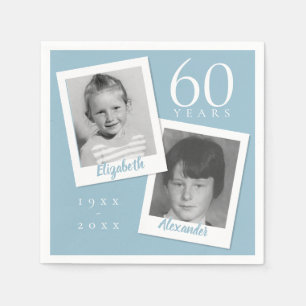 Serviette En Papier Photos d'enfants pour les 60 ans de mariage de noc