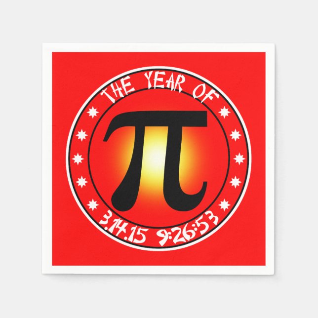 Serviette En Papier Pi Day - Année de Pi 3/14/15 9:26:53 (Devant)