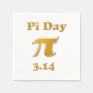 Serviette En Papier Pi Day Gold en blanc