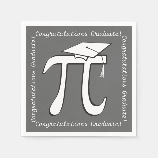 Serviette En Papier Pi Graduation - Math Grad Papier à thème serviette (Devant)