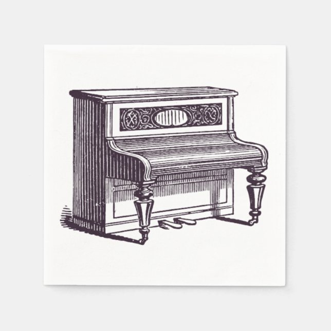 Serviette En Papier Piano droit vintage (Devant)