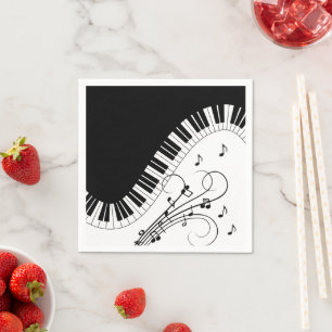 Serviette En Papier Piano Keyboard Music Design
