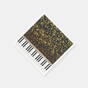Serviette En Papier Piano Keys Gold Pois Motif