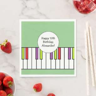 Serviette En Papier Piano Keys Musique Anniversaire Fête Âge Personnal