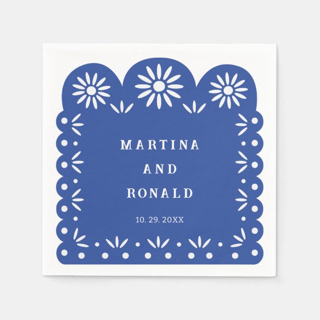 Serviette En Papier PICADO DE PEAU MEXICAIN Bleu (Devant)