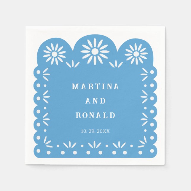 Serviette En Papier PICADO DE PEAU MEXICAIN Bleu (Devant)