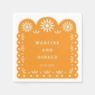 SERVIETTE EN PAPIER PICADO JAUNE DE PEAU MEXICAIN