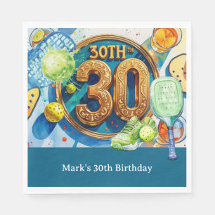 Serviette En Papier Pickleball 30th Birthday Party