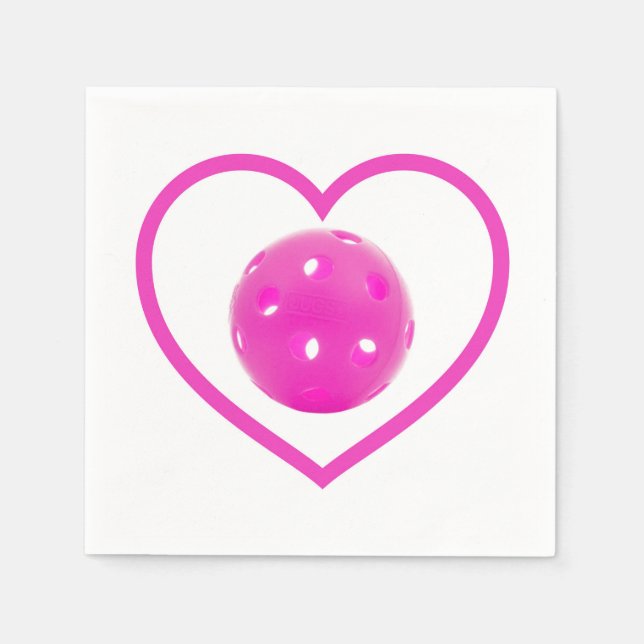 Serviette En Papier Pickleball amour pink pickball sport rose (Devant)