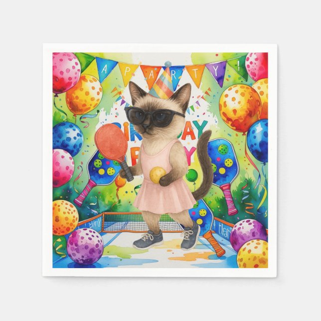 Serviette En Papier Pickleball Anniversaire de fête thématique pour le (Devant)