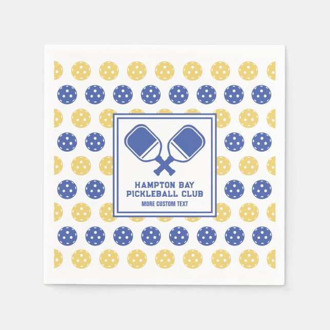 Serviette En Papier Pickleball Club Jardin Pickleball Court Texte pers (Devant)