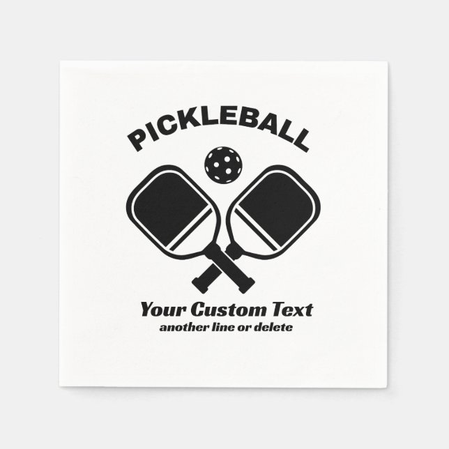 Serviette En Papier Pickleball Club Pickleball Paddle & Ball Custom (Devant)