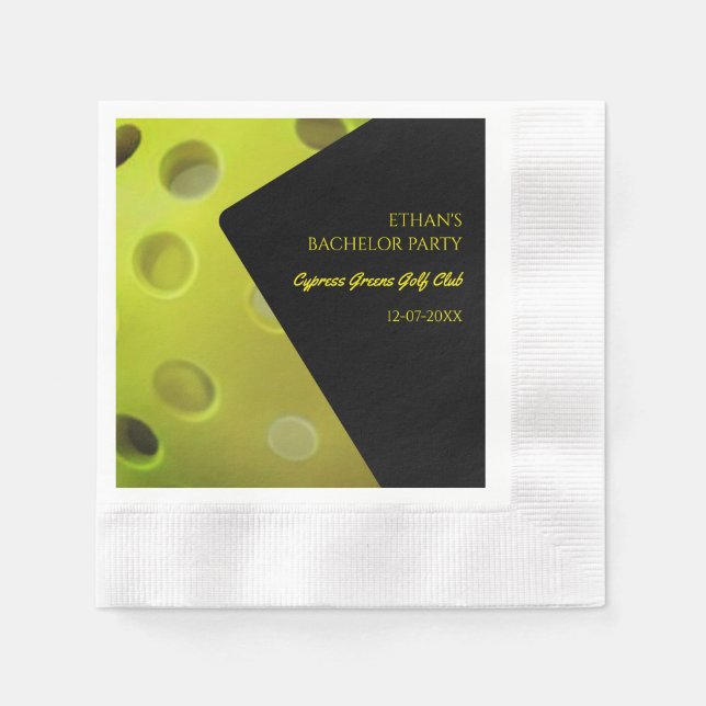 Serviette En Papier Pickleball Enterrement de Vie de Garçon Classique  (Devant)