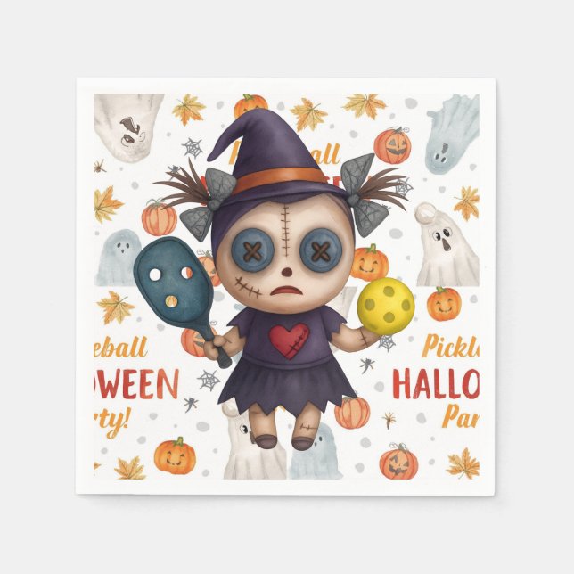 Serviette En Papier Pickleball Halloween thème pour la fête (Devant)
