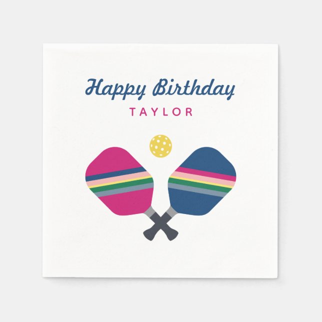 Serviette En Papier Pickleball Party Nom personnalisé serviettes perso (Devant)